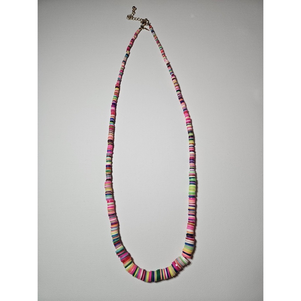 Natasha 32" Long Multi-Color Heishi Disc Bead Necklace Convertible Rainbow Wrap